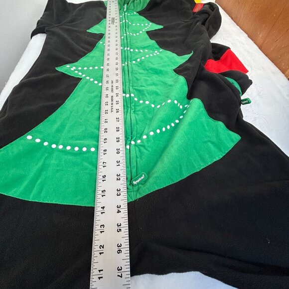 Tipsy Elves Women's Cozy Christmas Tree Toss Game Hooded Jumpsuit Large Green - Picture 7 of 10